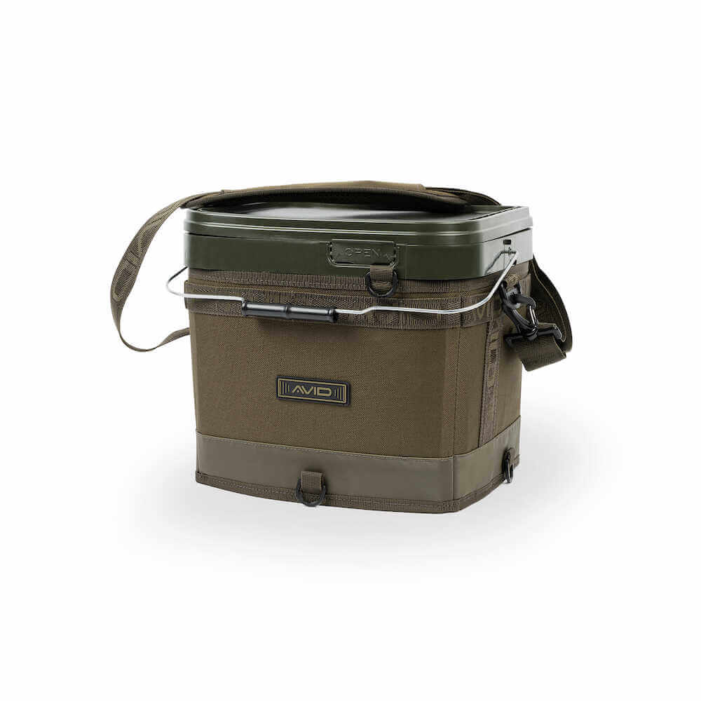 avid carp compound luggage bucket & pouch caddy