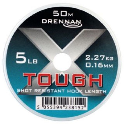 DRENNAN X TOUGH SHOT RESISTANT HOOK LENGTH 5LB 2.27KG 0.16MM 50M LCXT016